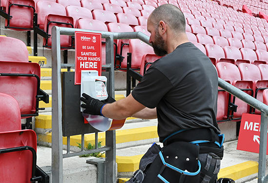LFC Dispenser Mounting at Stadium Antfield