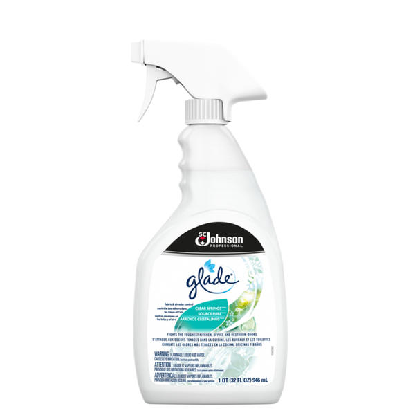 SC Johnson Professional Glade Clear Springs Fabric and Air Odor Control - 32 ounce Trigger Bottle