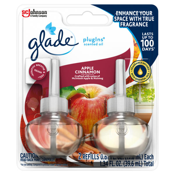 Apple Cinnamon Glade Plugins Scented Oil 2 Refills - 2 count refill pack