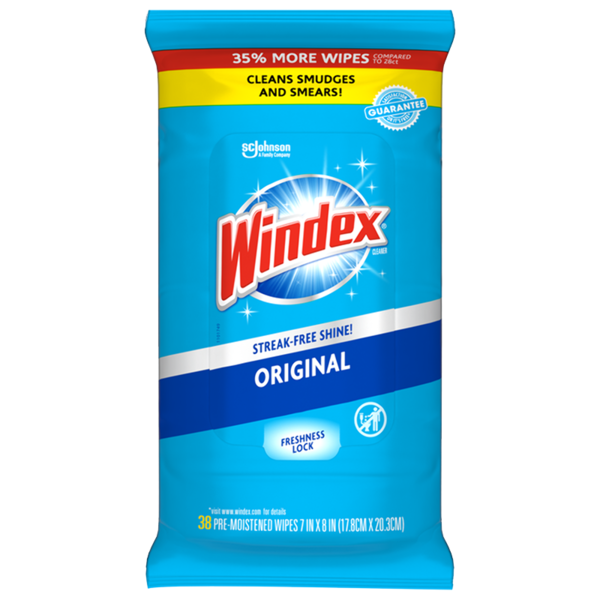 Windex Original Glass Wipes - 38 count soft pack