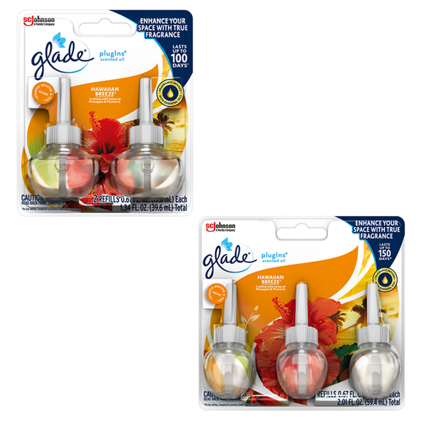 Hawaiian Breeze Glade Plugins Scented Oil - 2 count refill pack