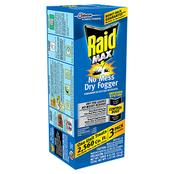 Raid Max No Mess Dry Fogger 3 pack each 1.27 ounces