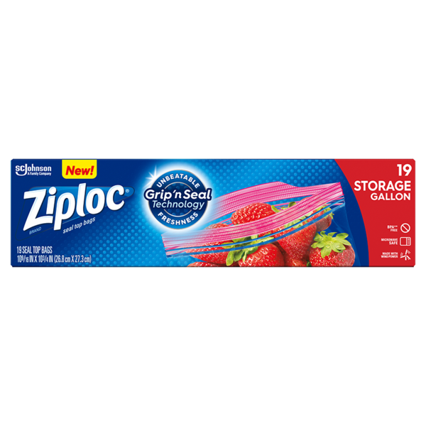 Gallon Ziploc Brand Storage Bags - 19 Count Box