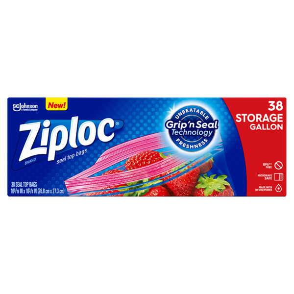 Gallon Ziploc Brand Storage Bags - 38 count Box