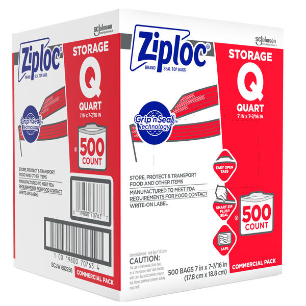 SCJP Brand Ziploc Quart Bags