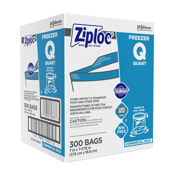 Ziploc Professional Packs 1 Quart Freezer Bags Image