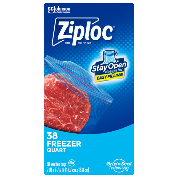 Ziploc Brand Storage Gallon Bags, Large Storage Bags for Food, 38