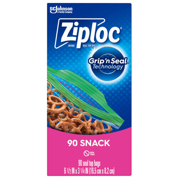 Ziploc snack bags, 90 count 