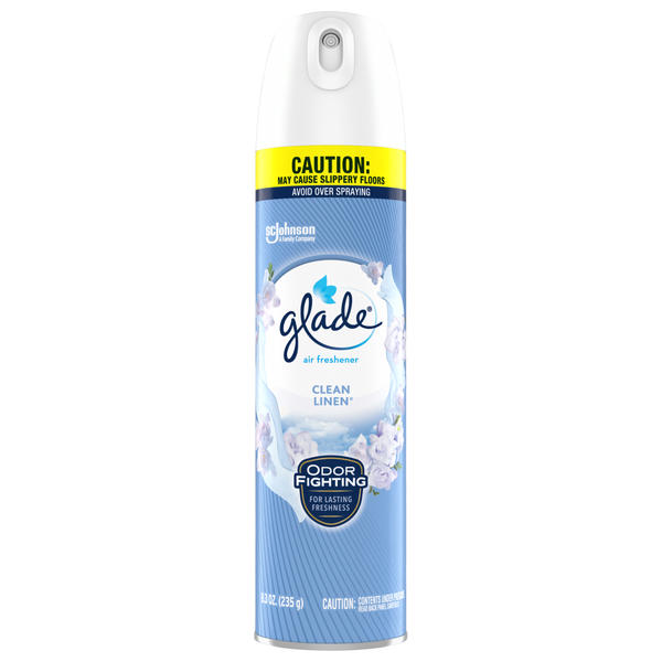 Glade fresh linen scented aerosol can