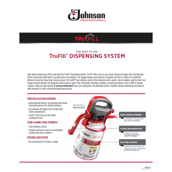 TruFill Mobile Dispensing System Sell Sheet Image