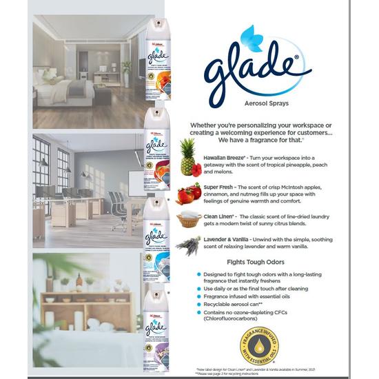 Glade Aerosol Room Sprays Product information Sheet