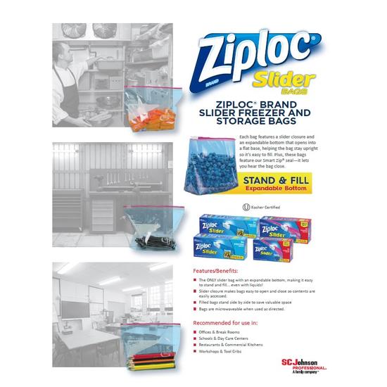 Ziploc Slider Bags PI Sheet