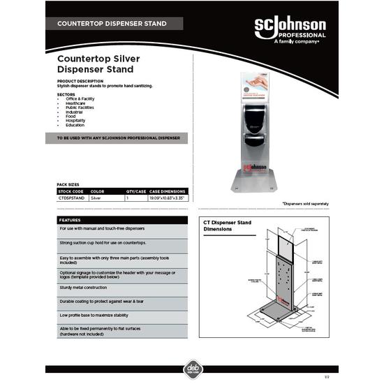 Countertop Dispenser Stand PI Sheet