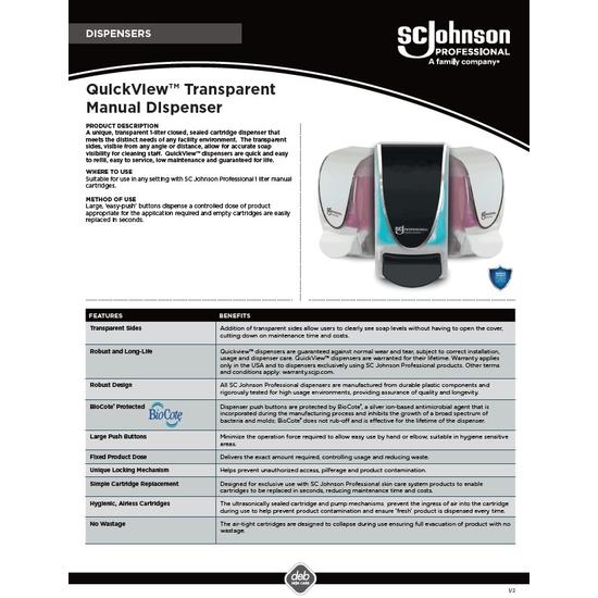 QuickView Transparent Manual Dispenser