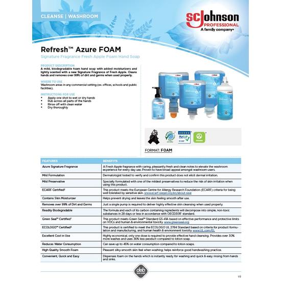 Refresh Azure Foam PI Sheet NEW