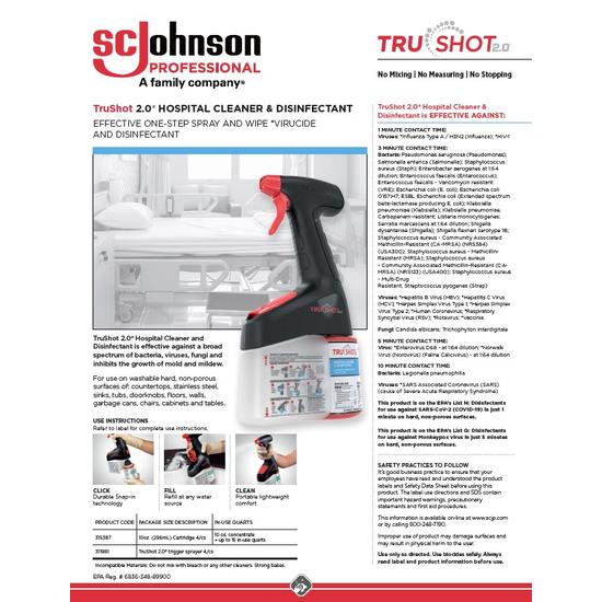 TruShot 2.0 Hospital Cleaner and Disinfectant