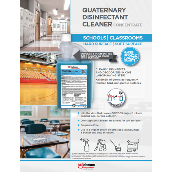 Quaternary Disinfectant Cleaner - Schools NEW