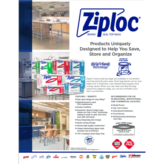 Ziploc Stand up stay open bags office flyer thumbnail image