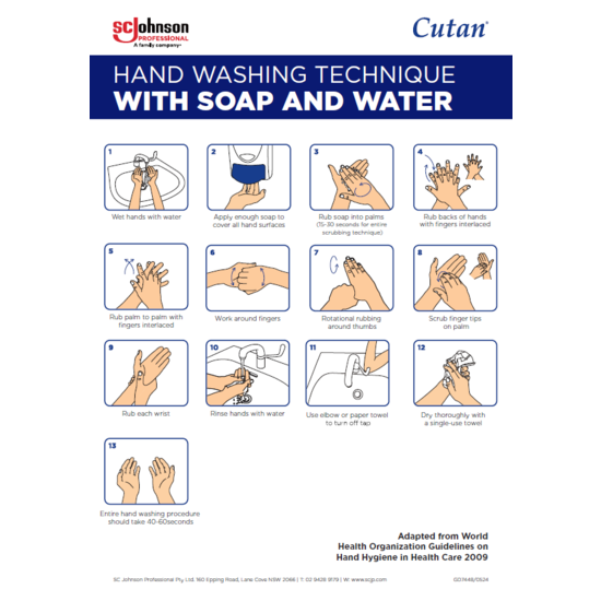 Cutan Hand Wash Technique with Soap and Water (portrait)