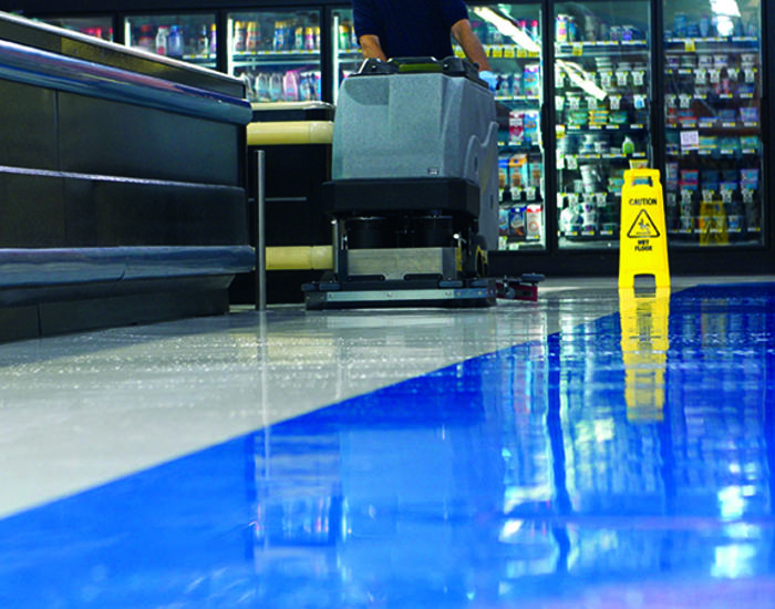 Image of shiny grocery store floor